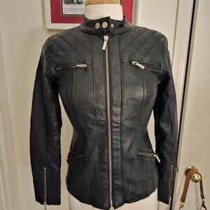 Black Quilted Faux Leather Kardashian Jacket
